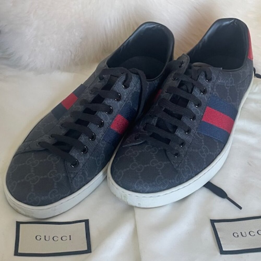 Gucci Men's Monogram Leather Sneakers